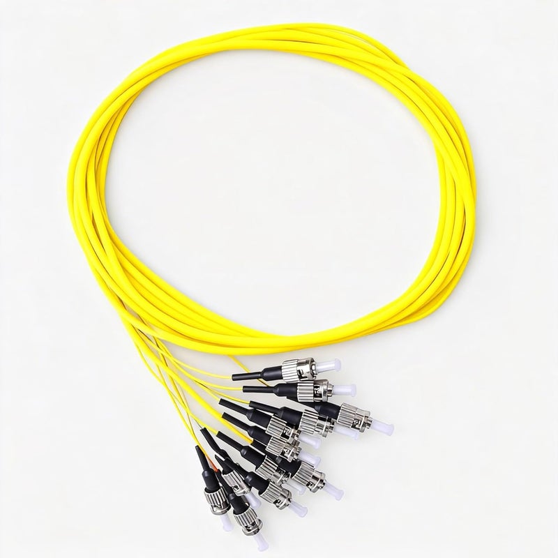Elfcam - Fiber Optic Pigtail 12 Fibers Singlemode Simplex ST/UPC 9/125um OS2, Yellow - Image 4